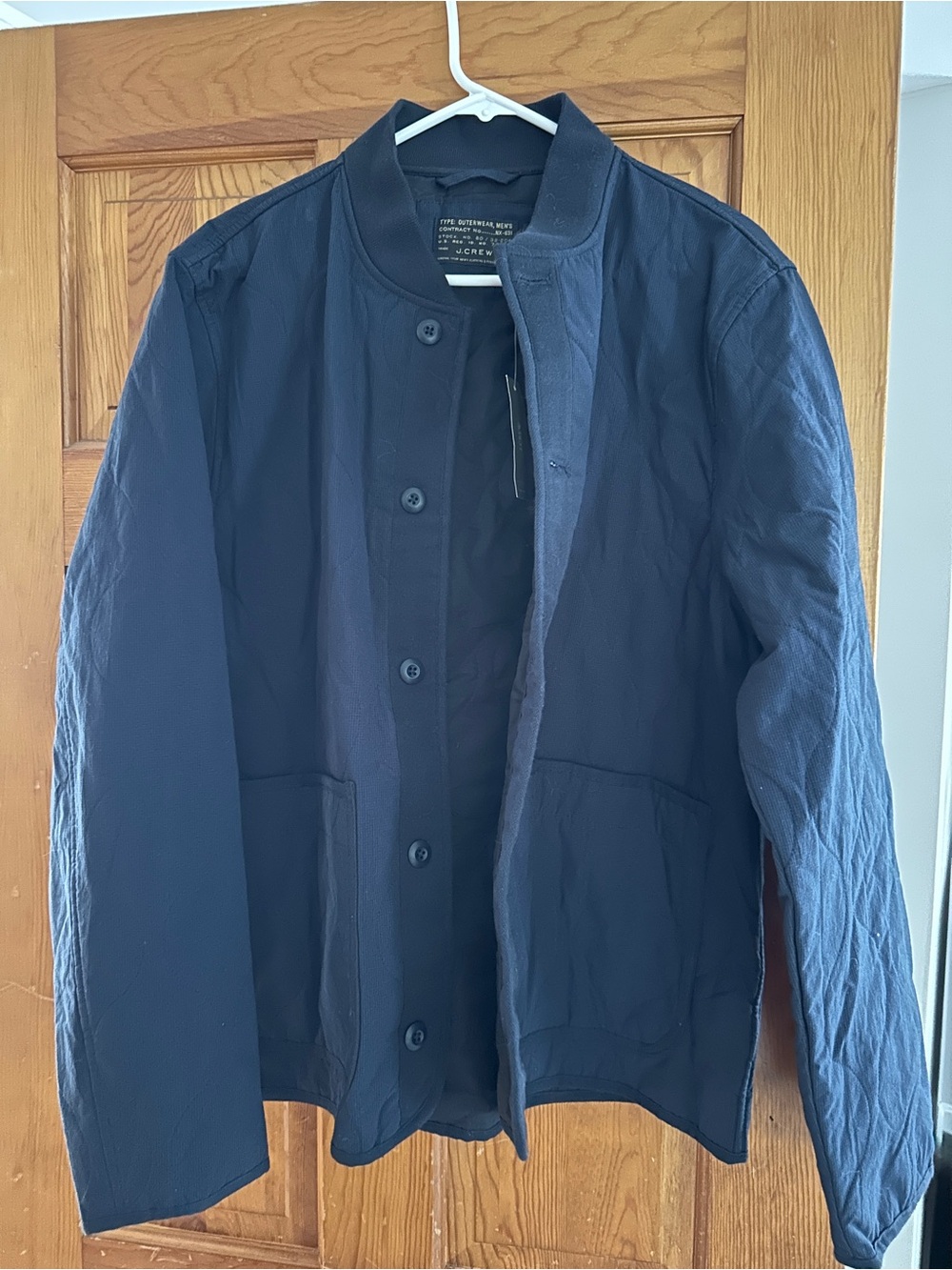 J. Crew Men's Navy Button-Front Lightweight Jacket